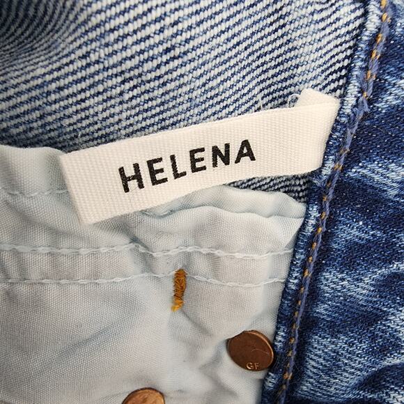 GRLFRND Button Fly Straight Leg Medium Wash Helena in Missing Words Size 26 - Picture 6 of 8